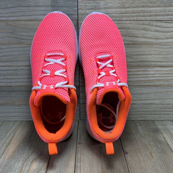 Under Armour Squad 2 Running Shoes Orange Red White Womens Size 9.5 Sneakers - Picture 4 of 10